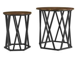 Mesa de Café 2 piezas Roble ahumado 50 x 50 x 50 cm