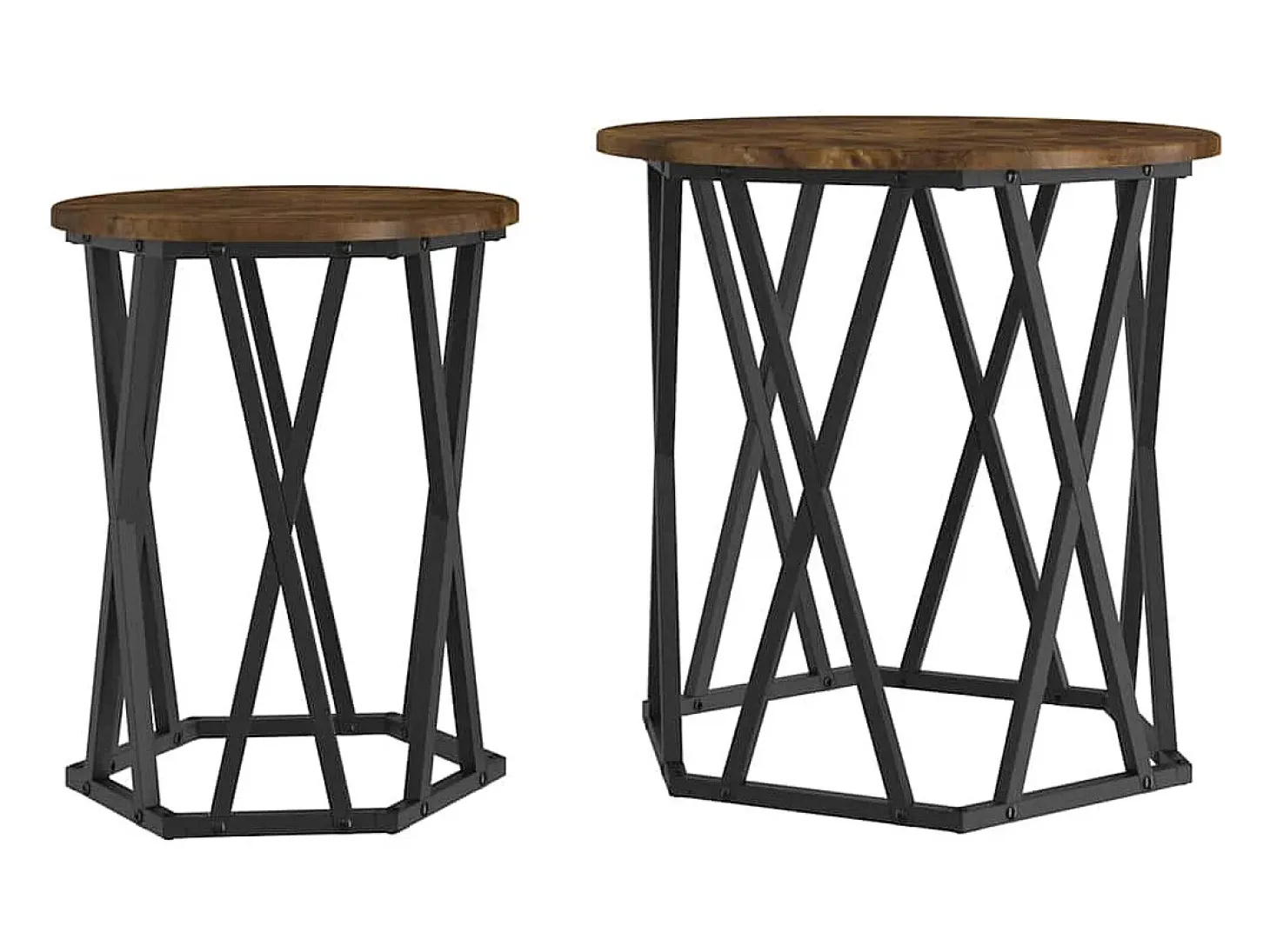 Mesa de Café 2 piezas Roble ahumado 50 x 50 x 50 cm