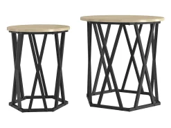 Mesa de Café 2 piezas Roble Sonoma 50 x 50 x 50 cm