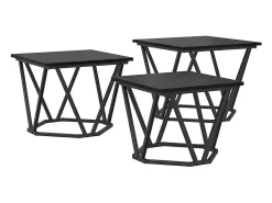 Mesa de Café 3 piezas Roble negro 50 x 50 x 40 cm
