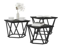 Mesa de Café 3 piezas Roble negro 50 x 50 x 40 cm