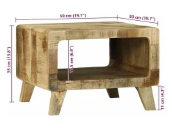 Mesa de Café 50 x 50 x 35 cm Madera maciza de mango rugosa