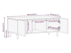 Mesa de Café Beige 100 x 54 x 40 cm madera maciza de mango