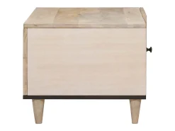 Mesa de Café Beige 80 x 50 x 40 cm madera maciza de mango