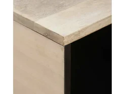 Mesa de Café Beige 80 x 50 x 40 cm madera maciza de mango