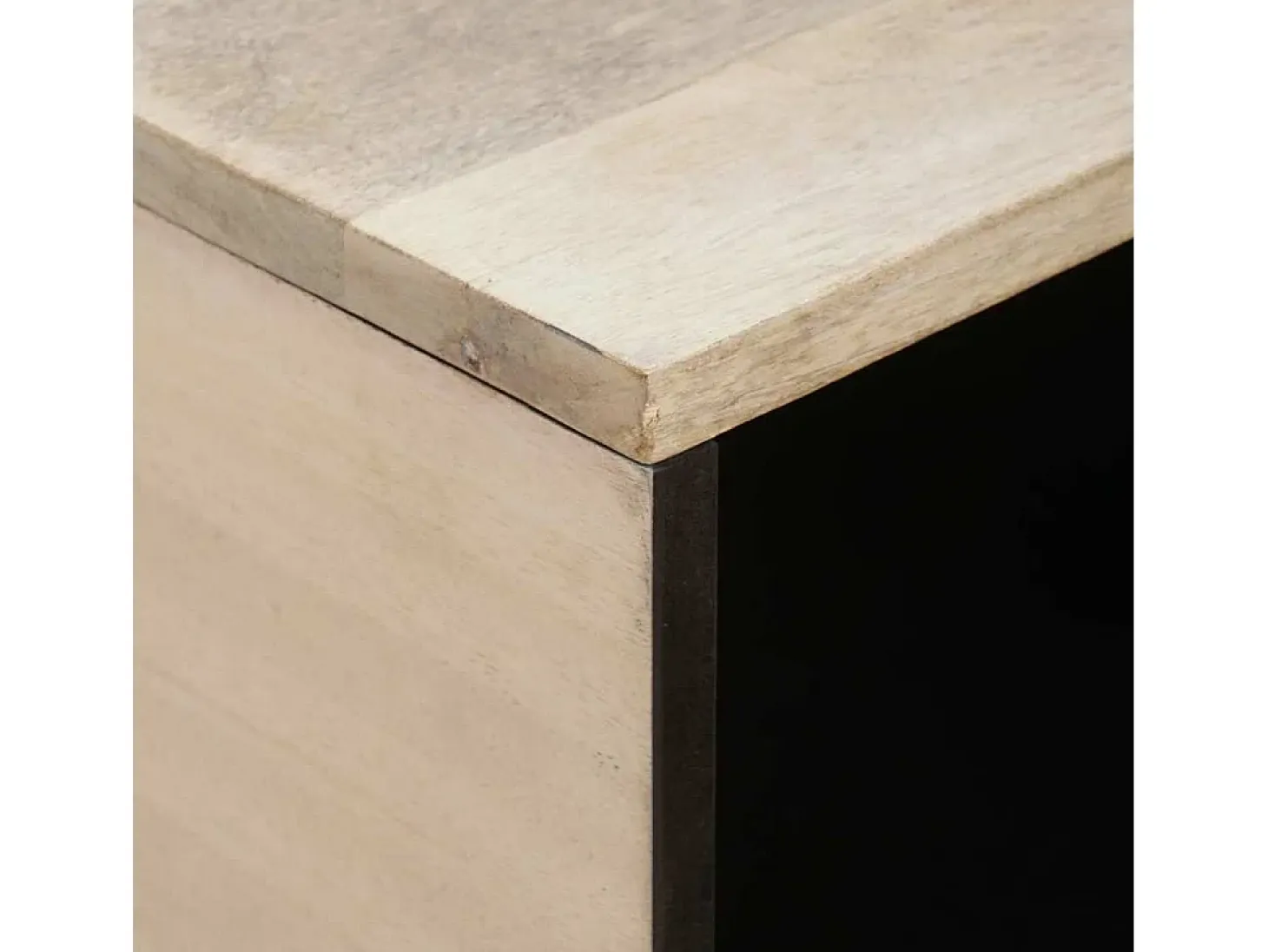 Mesa de Café Beige 80 x 50 x 40 cm madera maciza de mango