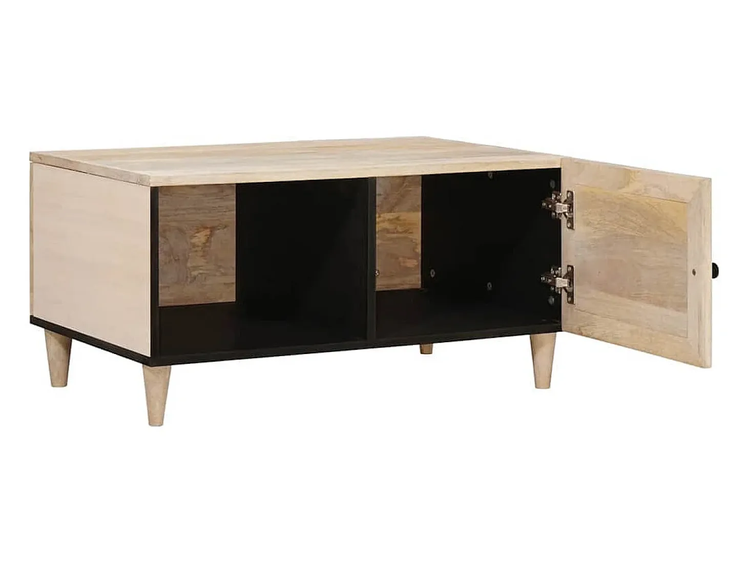 Mesa de Café Beige 80 x 50 x 40 cm madera maciza de mango