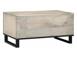 Mesa de Café Beige y Negro 80 x 50 x 40 cm