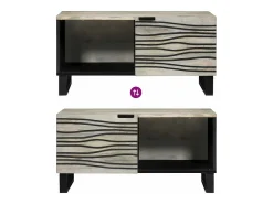 Mesa de Café Beige y Negro 80 x 50 x 40 cm