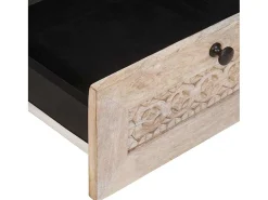 Mesa de Café con cajón 80 x 54 x 40 cm madera maciza de mango