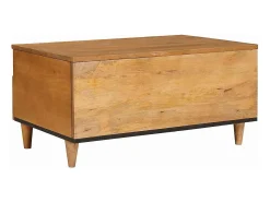 Mesa de Café con cajón con estante Marrón claro 80 x 54 x 40 cm