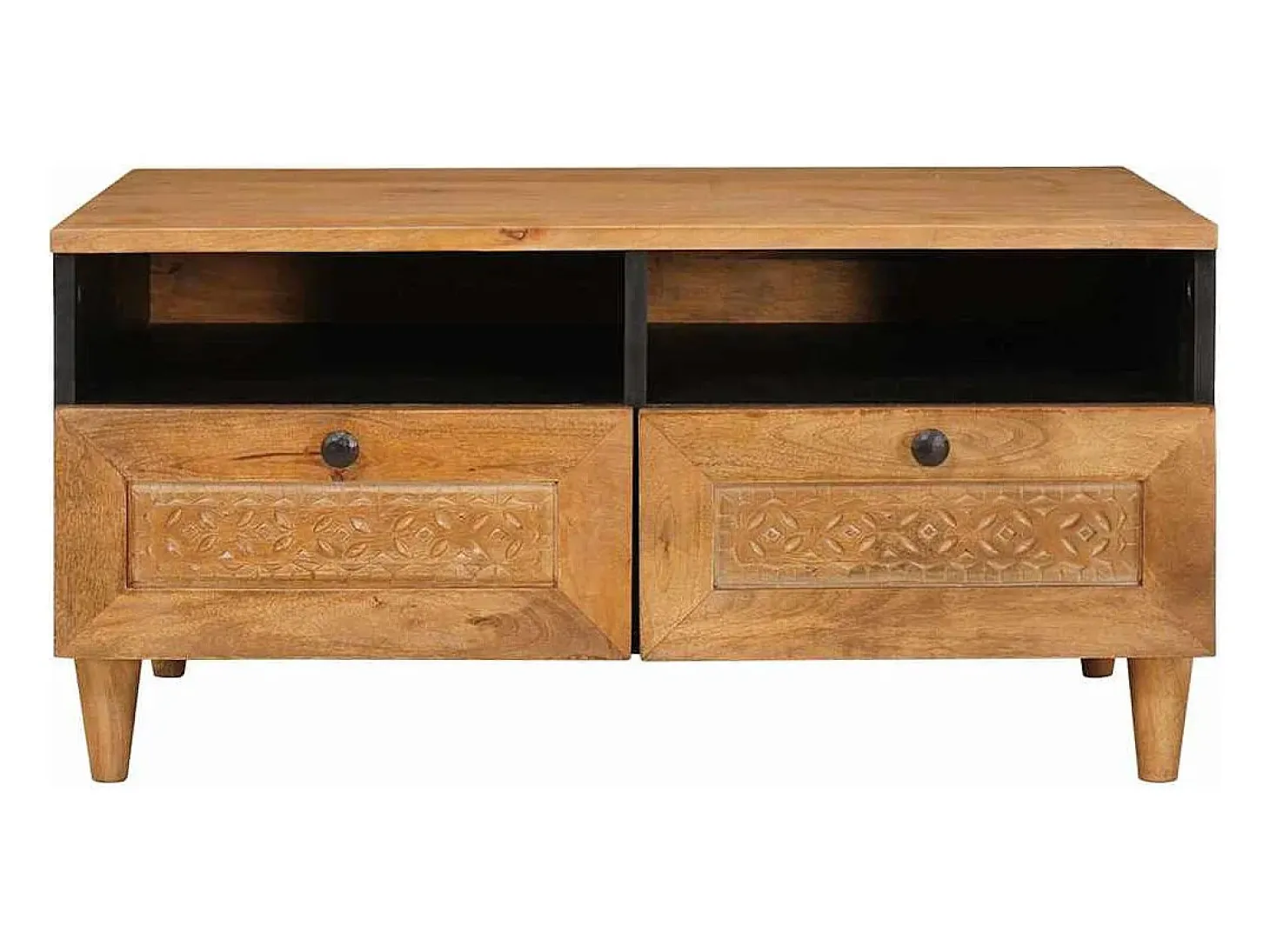 Mesa de Café con cajón con estante Marrón claro 80 x 54 x 40 cm