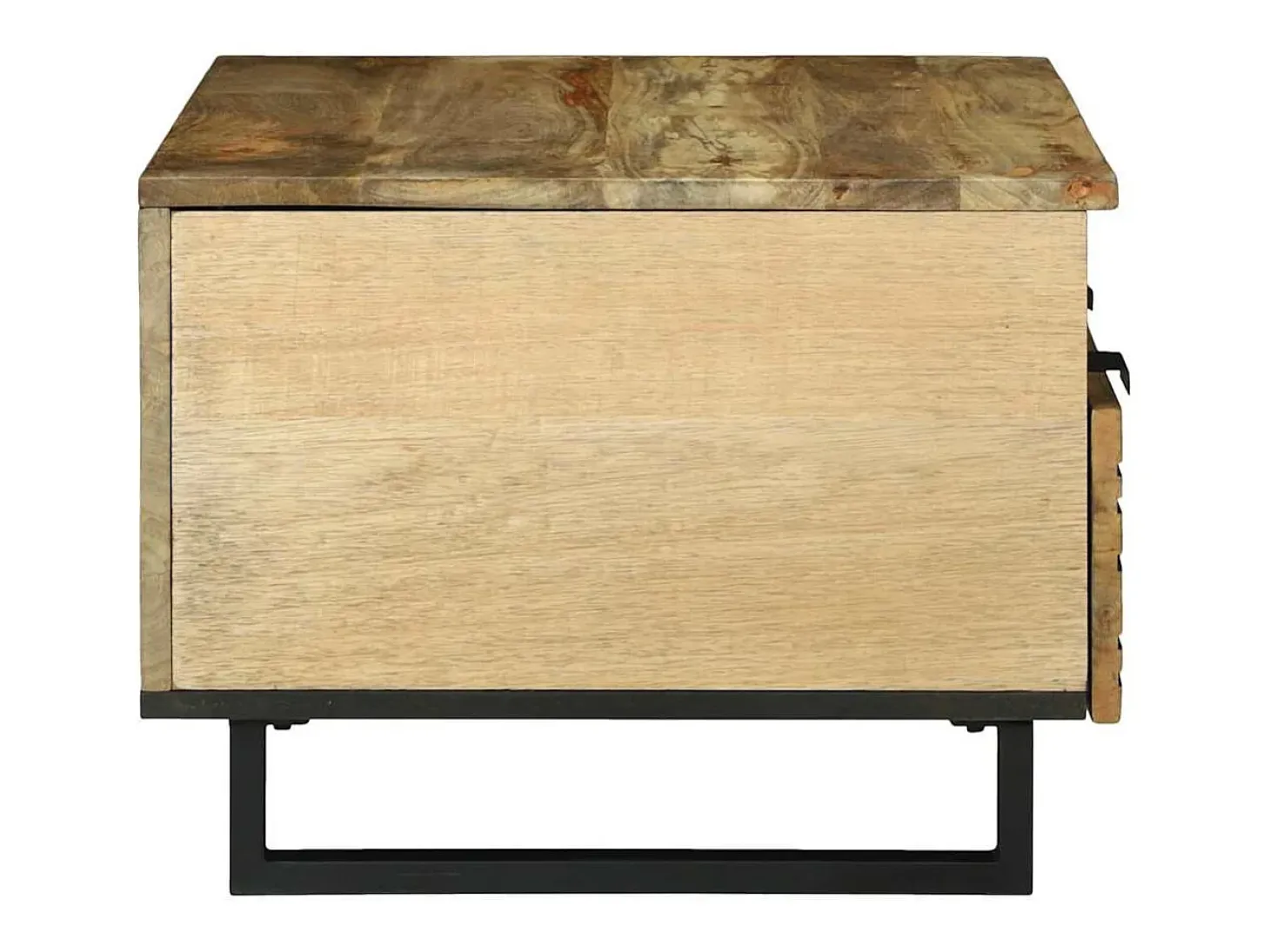 Mesa de Café con cajón Marrón y Negro 80 x 54 x 40 cm
