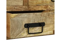 Mesa de Café con cajón Marrón Madera maciza de mango rugosa