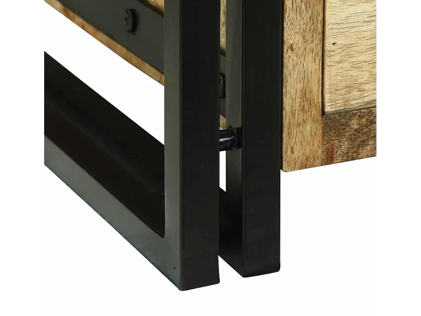 Mesa de Café con cajón Marrón Madera maciza de mango rugosa