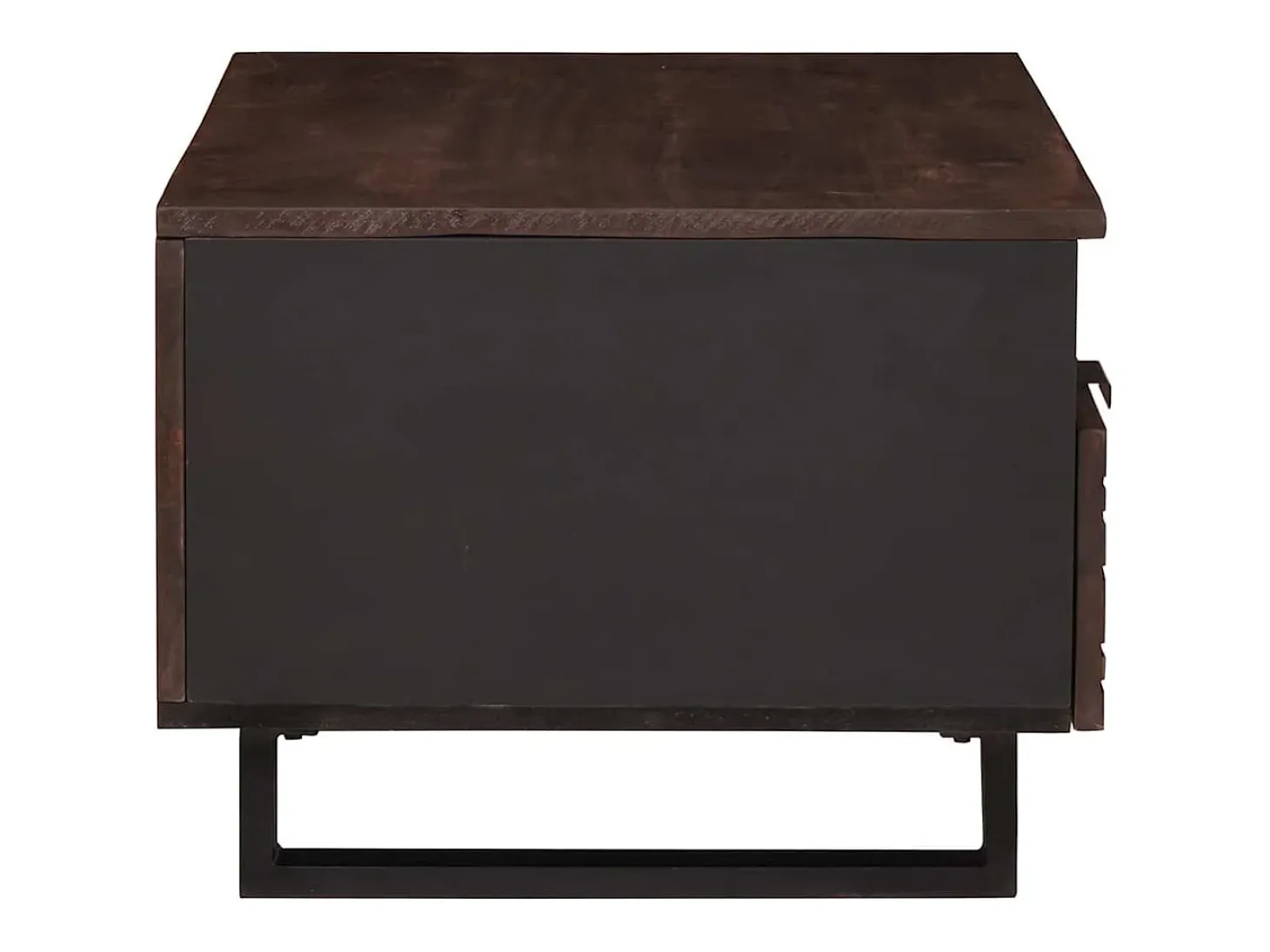 Mesa de Café con cajón Marrón y Negro 80 x 54 x 40 cm