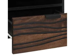 Mesa de Café con cajón Marrón y Negro 80 x 54 x 40 cm