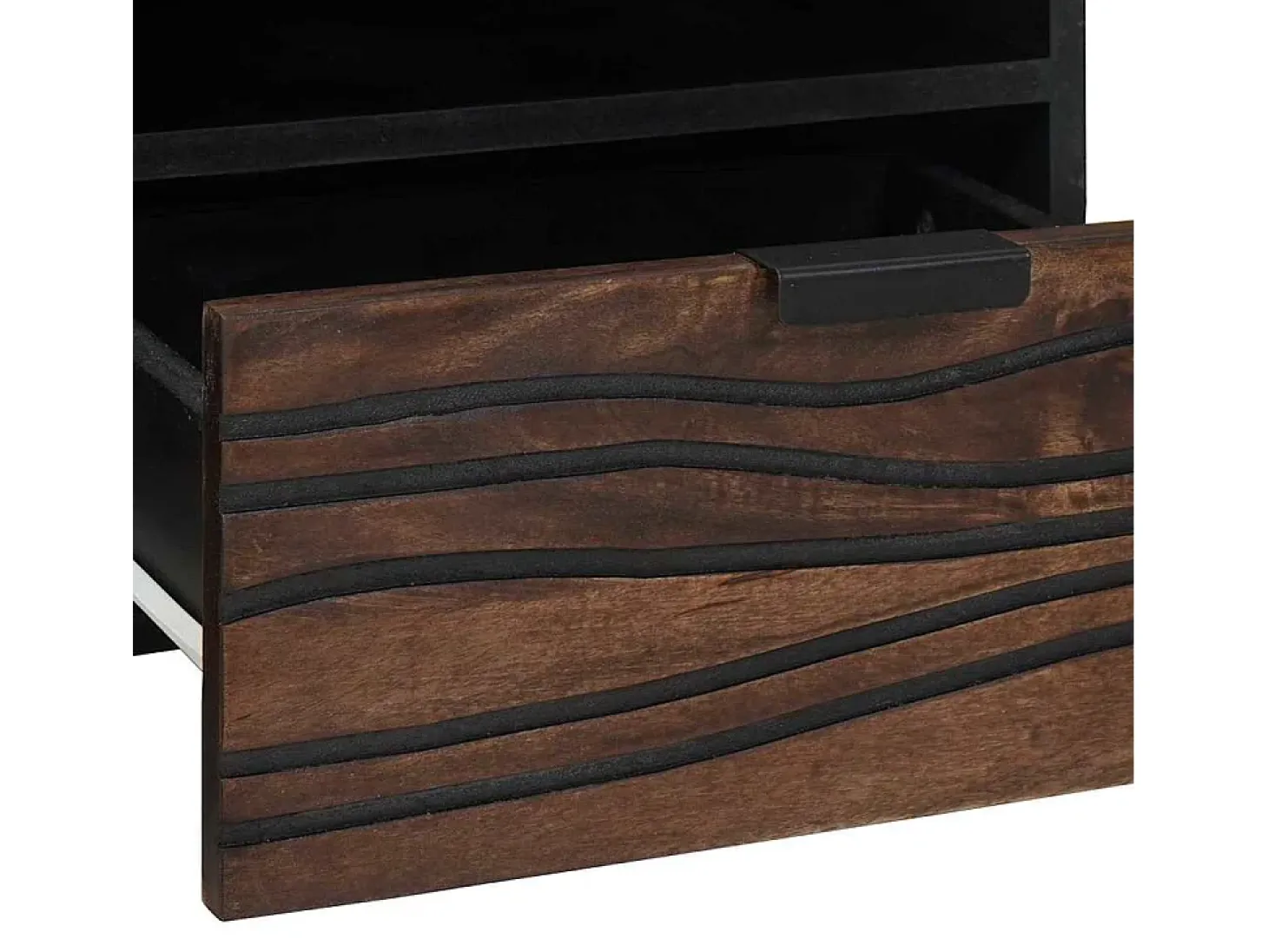 Mesa de Café con cajón Marrón y Negro 80 x 54 x 40 cm