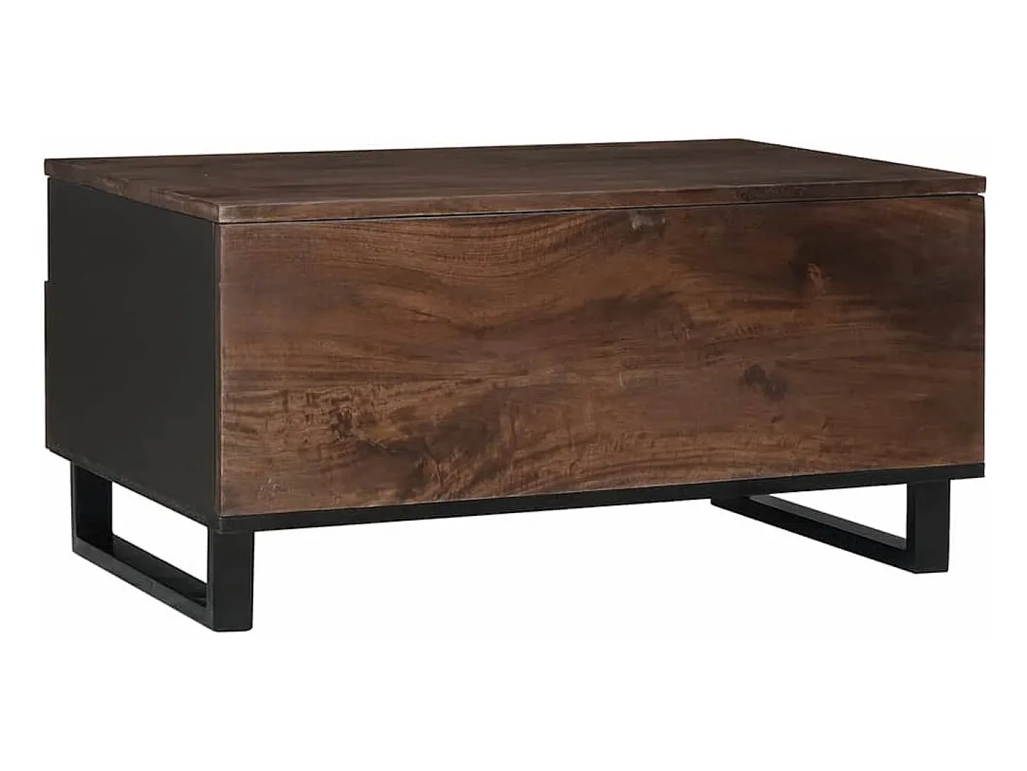 Mesa de Café con cajón Marrón y Negro 80 x 54 x 40 cm