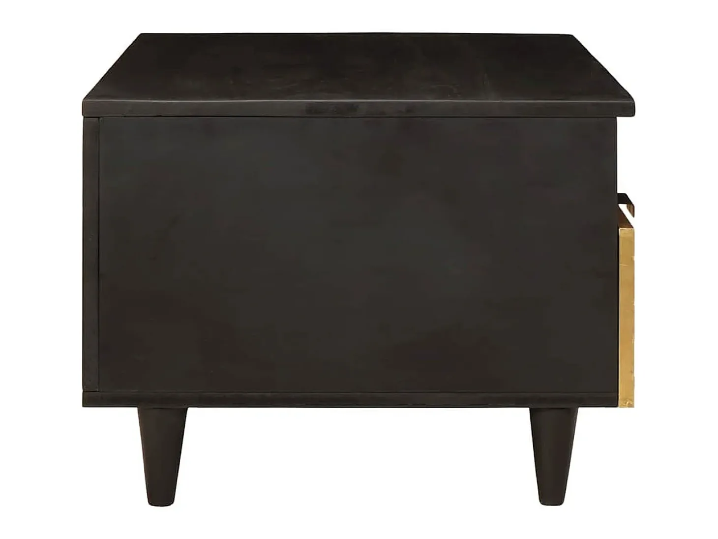 Mesa de Café con cajón Negro y dorado 80 x 54 x 40 cm