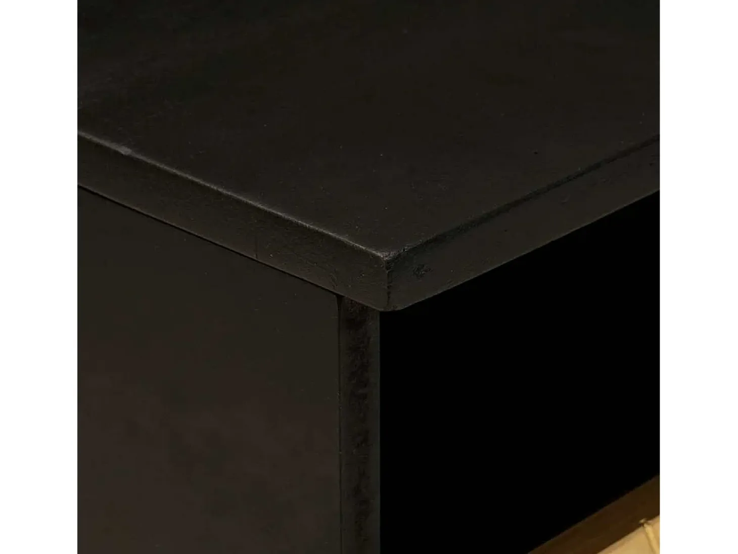 Mesa de Café con cajón Negro y dorado 80 x 54 x 40 cm