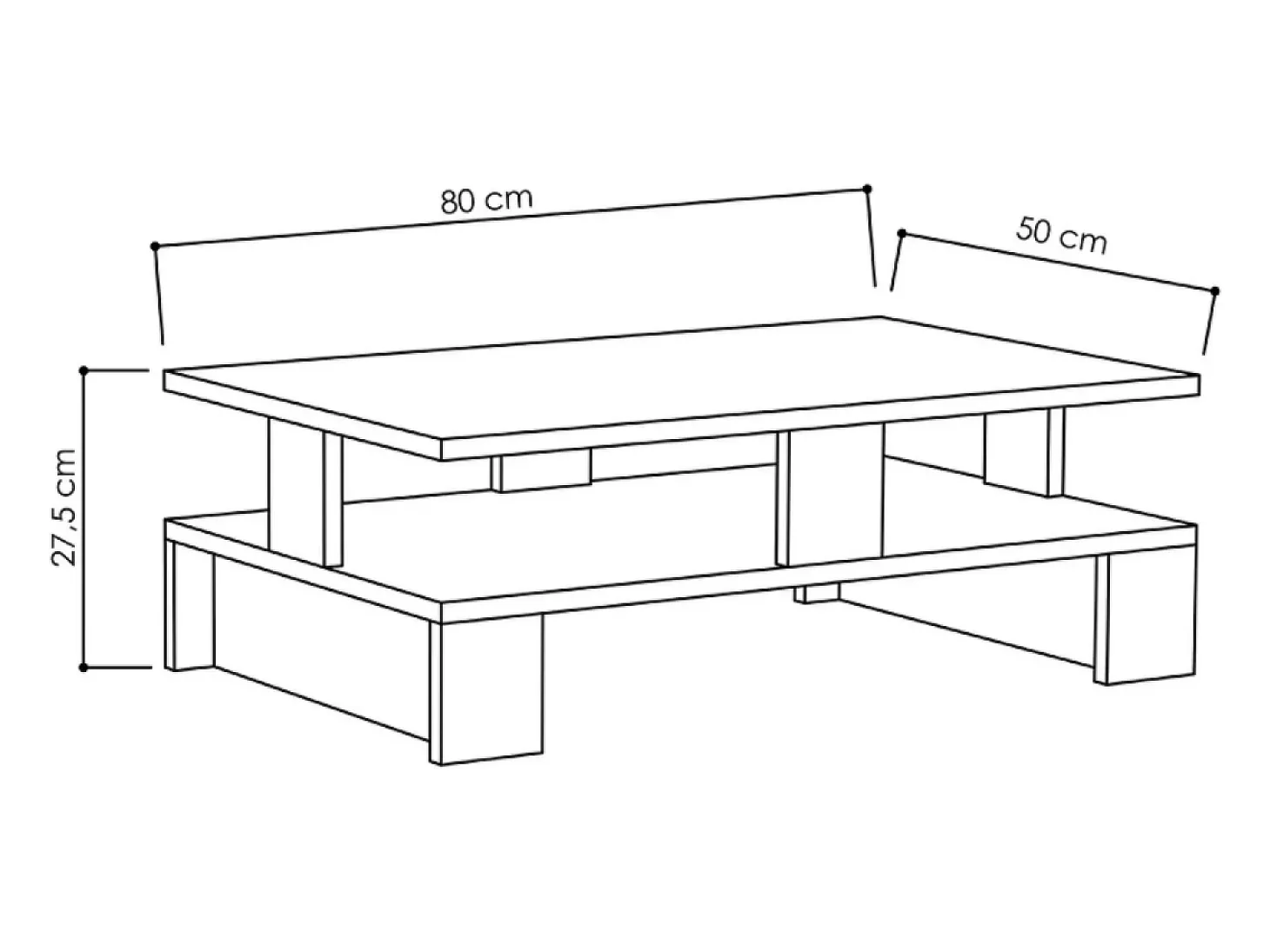 Mesa de café de madera LUCO