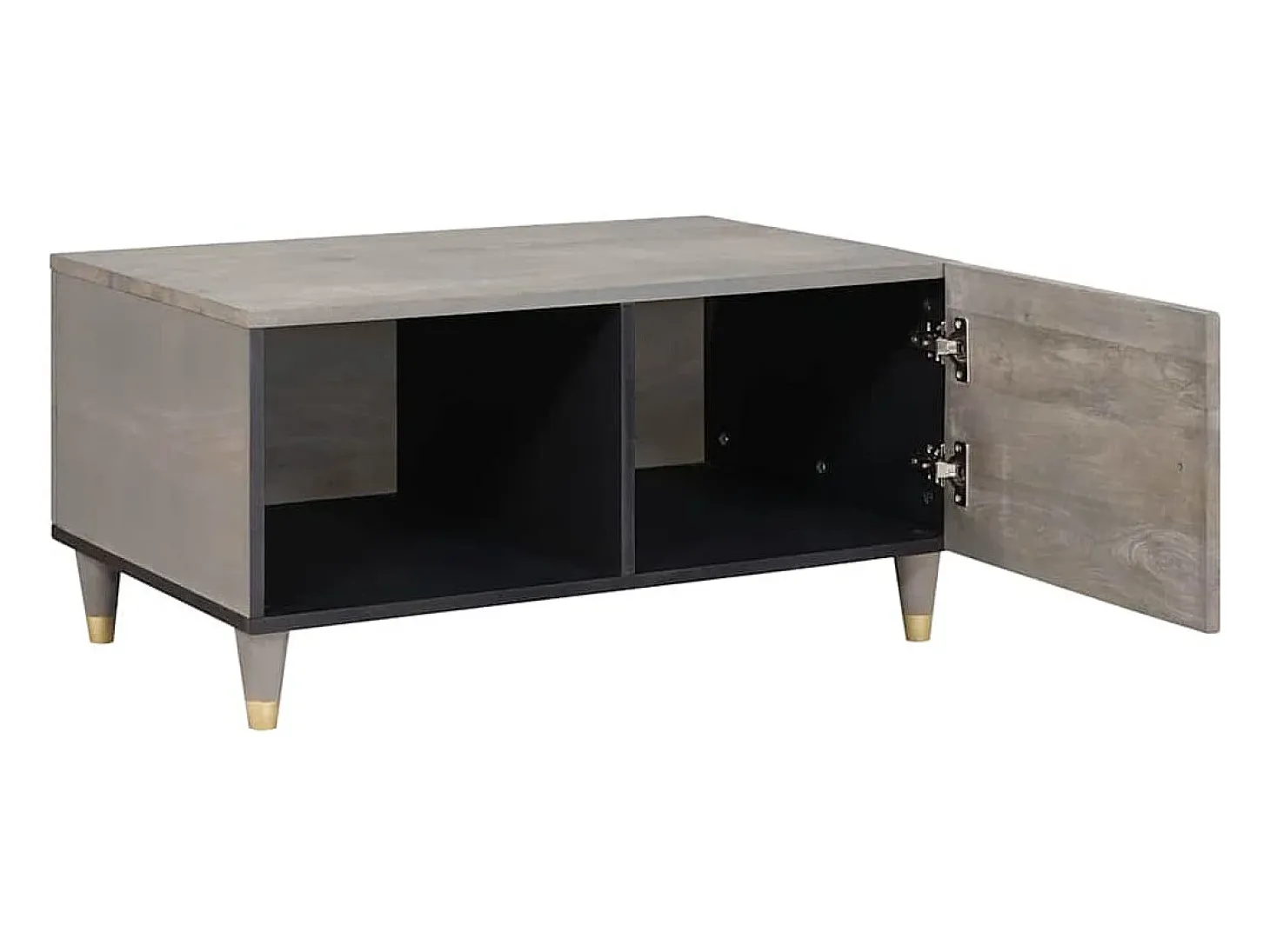 Mesa de Café Gris 80 x 50 x 40 cm madera maciza de mango