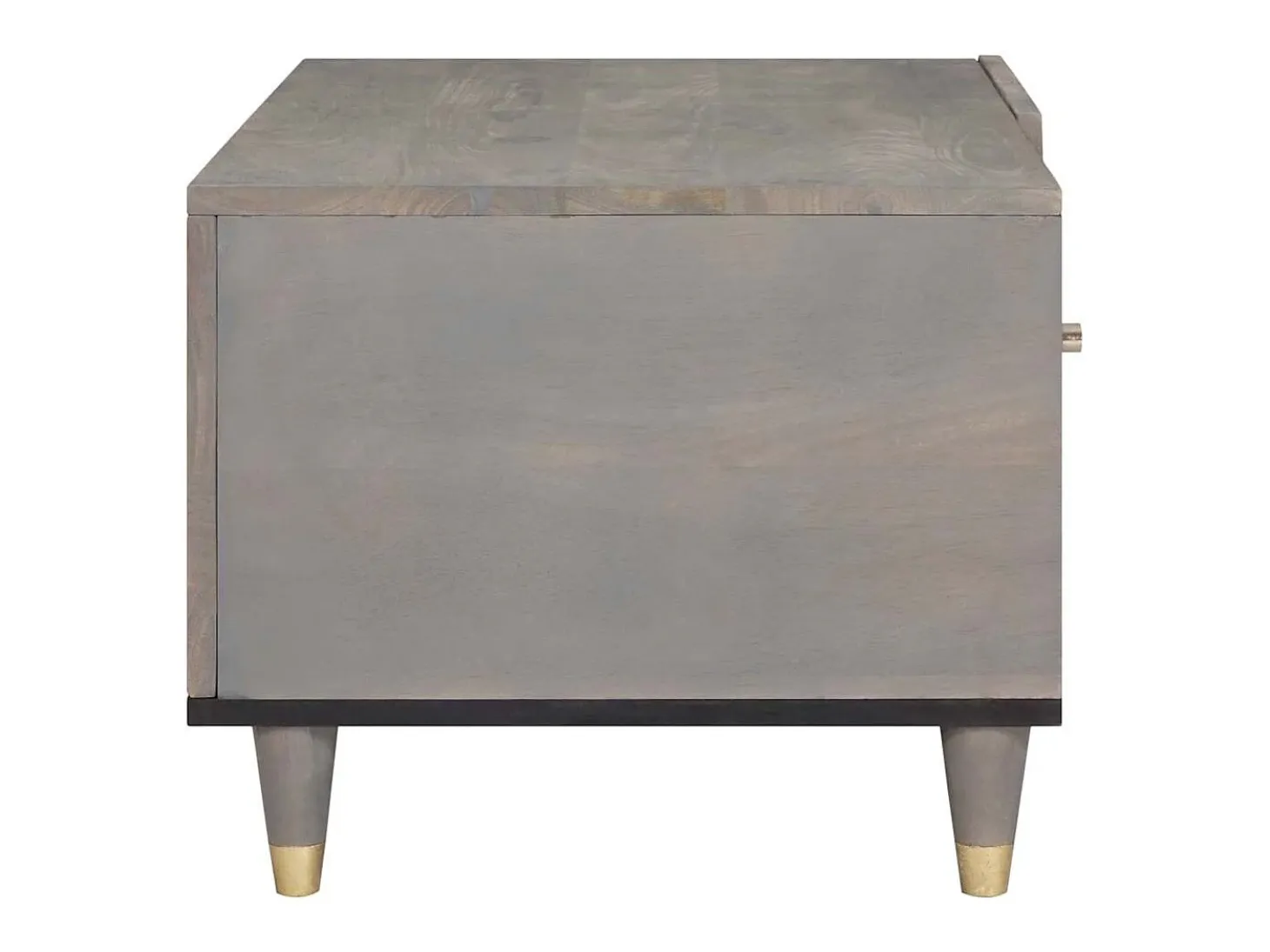 Mesa de Café Gris 80 x 50 x 40 cm madera maciza de mango
