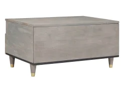 Mesa de Café Gris 80 x 54 x 40 cm madera maciza de mango
