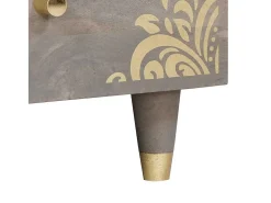 Mesa de Café Gris 80 x 54 x 40 cm madera maciza de mango
