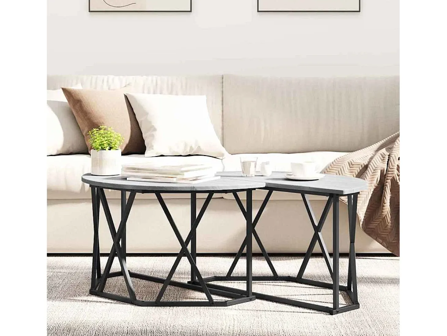 Mesa de Café Gris sonoma 80 x 80 x 42 cm
