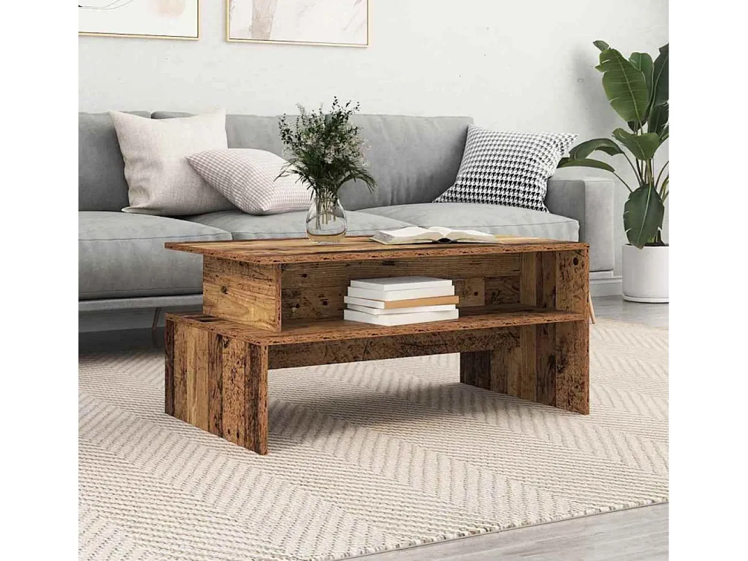 Mesa de Café Madera antigua 90 x 55 x 42.5 cm