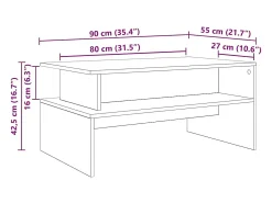Mesa de Café Madera antigua 90 x 55 x 42.5 cm