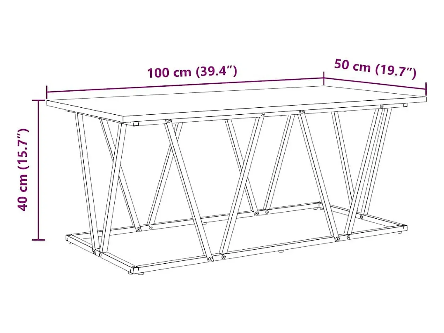 Mesa de Café Madera vieja 100 x 50 x 40 cm