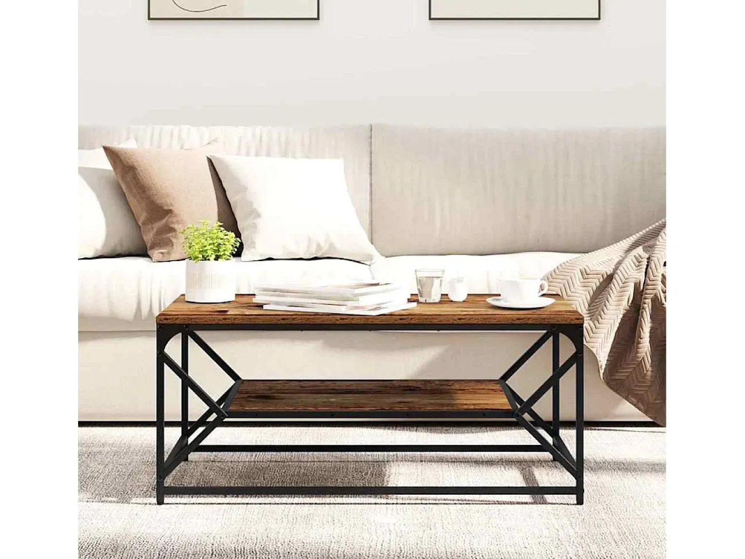 Mesa de Café Madera vieja 90 x 50 x 40 cm