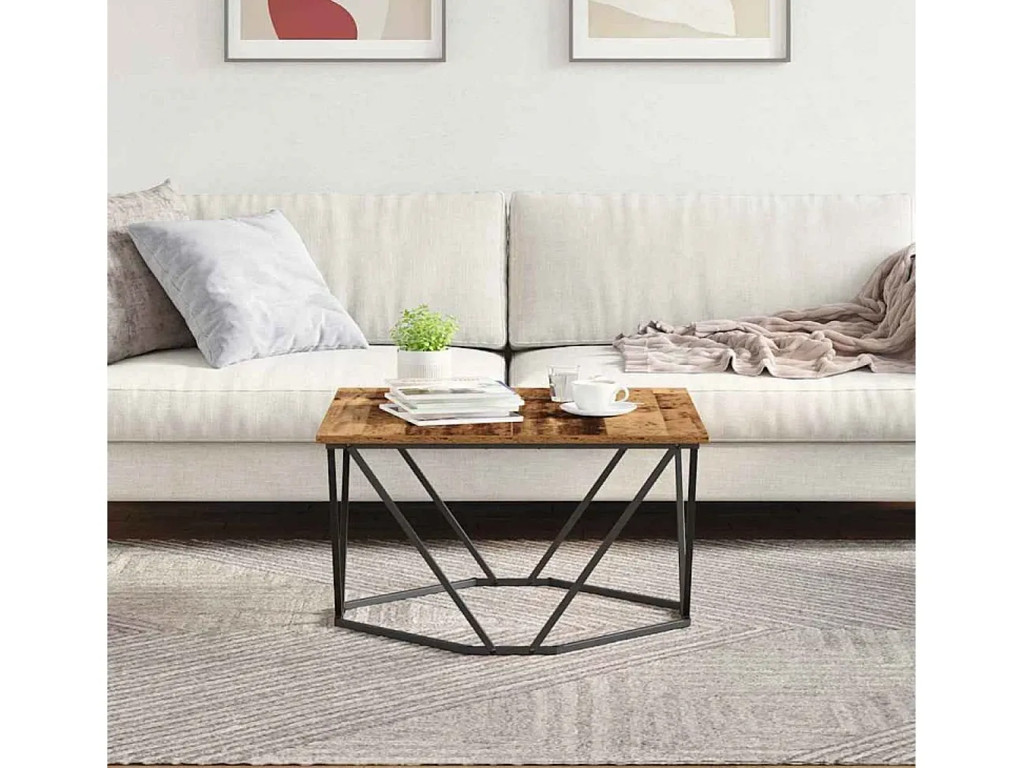 Mesa de Café Madera vieja 80 x 80 x 45 cm