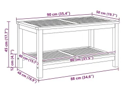 Mesa de Café Marrón 110 x 55 x 45 cm madera maciza de acacia