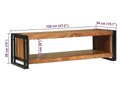 Mesa de Café Marrón 120 x 50 x 38 cm Madera de Acacia Sólida