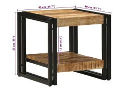 Mesa de Café Marrón 40 x 40 x 38 cm madera maciza de mango