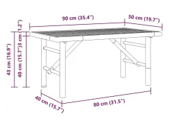 Mesa de Café Marrón 90 x 50 x 43 cm Bambú