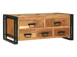 Mesa de Café Marrón 90 x 50 x 38 cm madera maciza de acacia