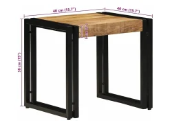 Mesa de Café Marrón 40 x 40 x 38 cm madera maciza de mango