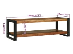 Mesa de Café Marrón 120 x 50 x 38 cm madera maciza de acacia