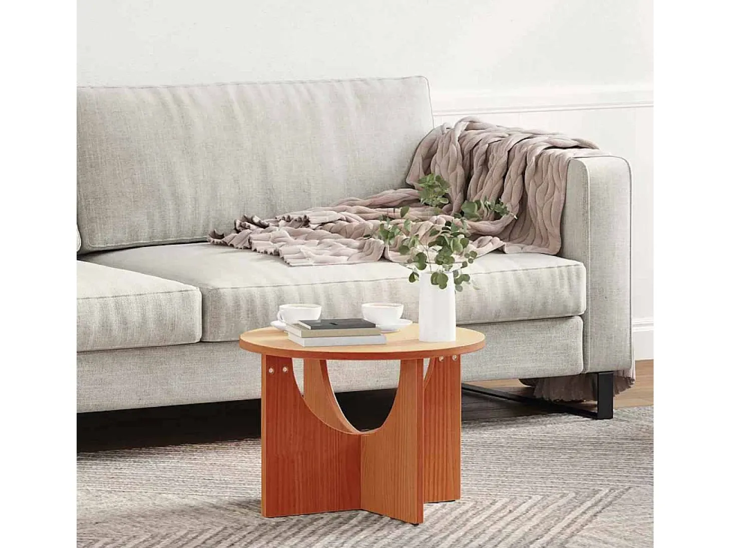 Mesa de Café Marrón cera 50 x 50 x 35 cm Madera maciza de pino
