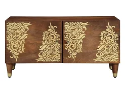 Mesa de Café Marrón miel 80 x 50 x 40 cm madera maciza de mango