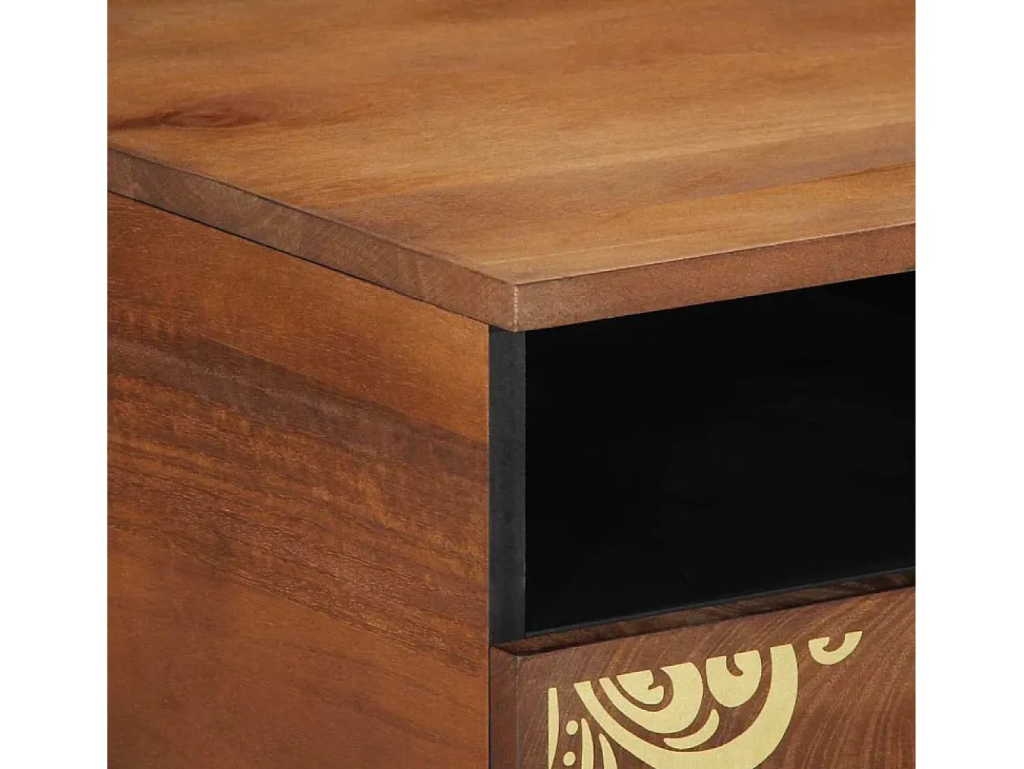 Mesa de Café Marrón miel 80 x 54 x 40 cm madera maciza de mango