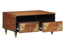 Mesa de Café Marrón miel 80 x 54 x 40 cm madera maciza de mango