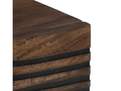 Mesa de Café Marrón y Negro 80 x 50 x 40 cm