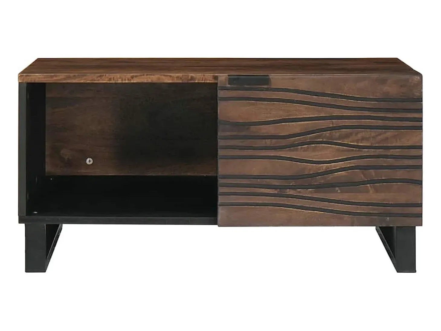 Mesa de Café Marrón y Negro 80 x 50 x 40 cm