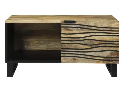 Mesa de Café Marrón y Negro 80 x 50 x 40 cm